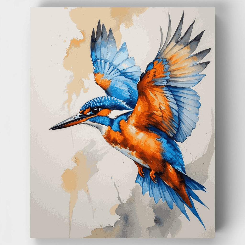 Martín pescador en vuelo - Kit de pintura por números — Estándar
