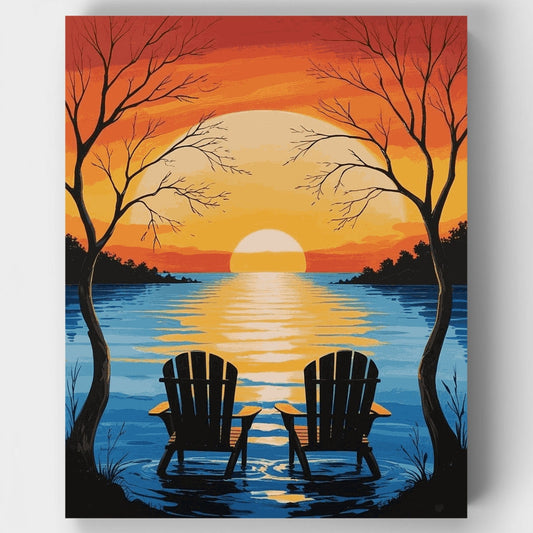Sunset Lake Date Night - Paint by Numbers Kit