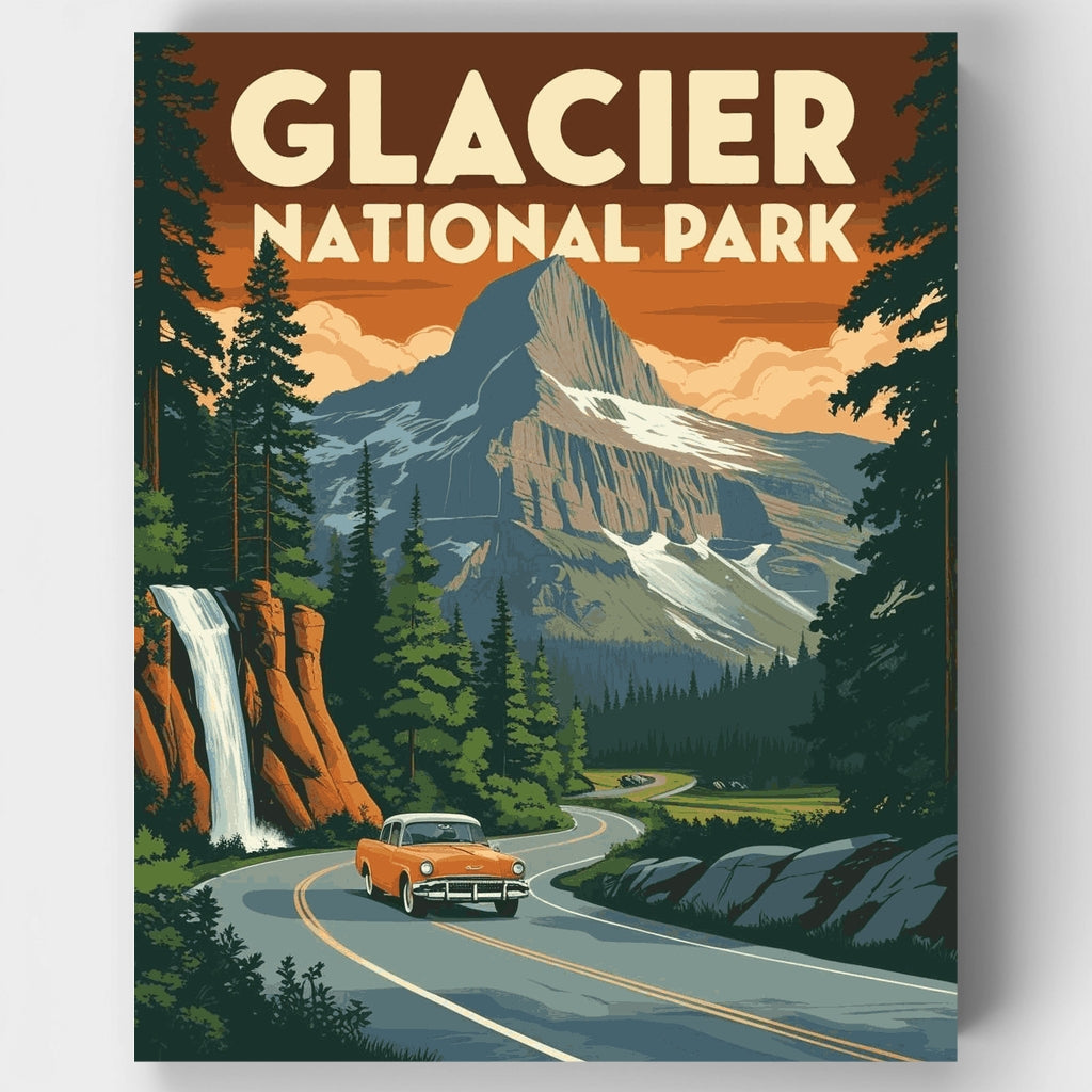 Kit de pintura por números: Paseo escénico por el Parque Nacional de los Glaciares — Estándar