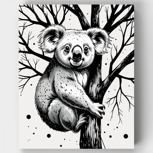 Koala in Eucalyptus Tree - Paint by Numbers Kit
