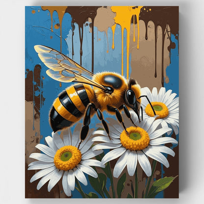 Bee on Daisy Flowers - Paint by Numbers Kit