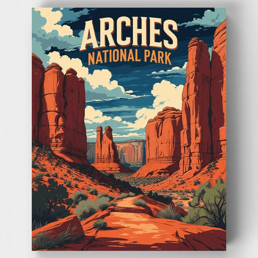 Arches National Park Red Rock Spires Trail - Paint by Numbers Kit