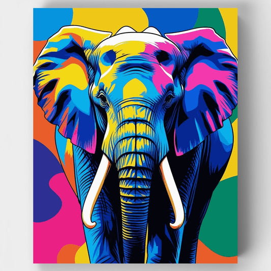 Bold Pop Art Elephant in Vivid Colors - Paint by Numbers Kit