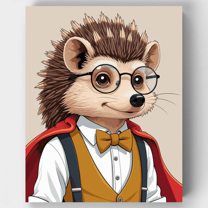 Sophisticated Hedgehog in Glasses - Paint by Numbers Kit