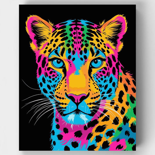 Rainbow Leopard - Paint by Numbers Kit