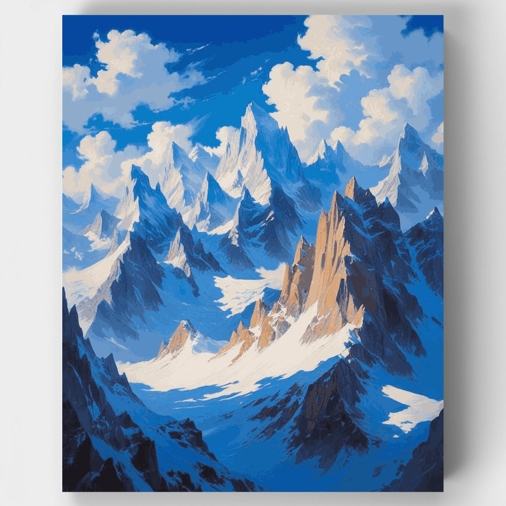 Kit de pintura por números: Picos glaciares del Parque Nacional Sagarmatha — Estándar