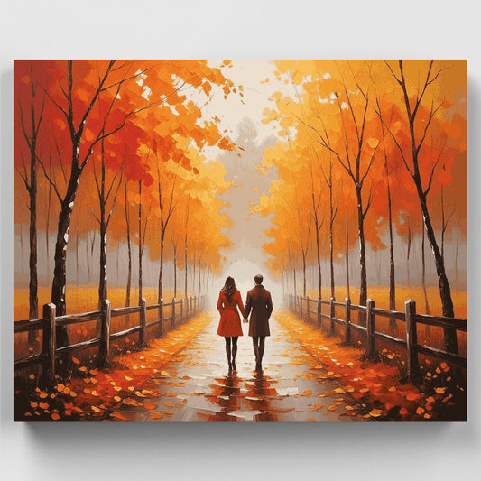Autumn Walk for Two - Paint by Numbers Kit
