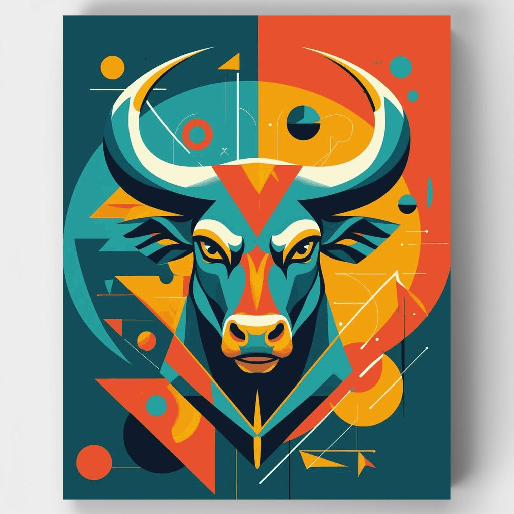 Toro geométrico - Kit de pintura por números — Estándar