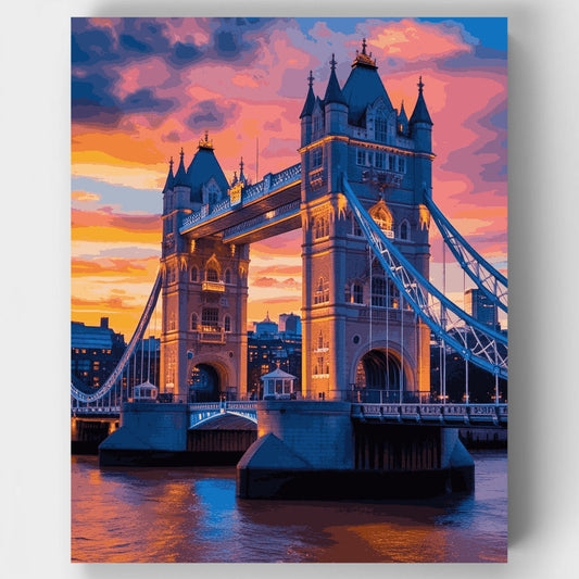 Tower Bridge at Sunset, London - Paint by Numbers Kit