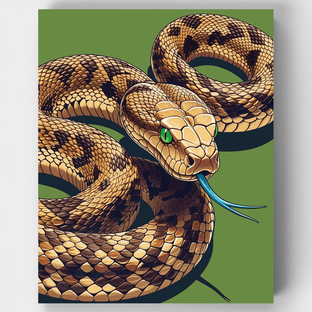 Golden Python with Blue Tongue - Paint by Numbers Kit