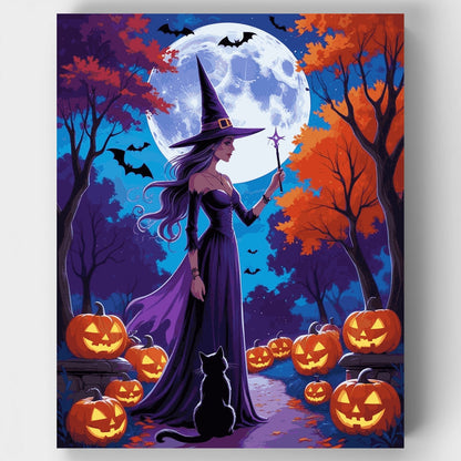 Witch in the Moonlight - Paint by Numbers Kit