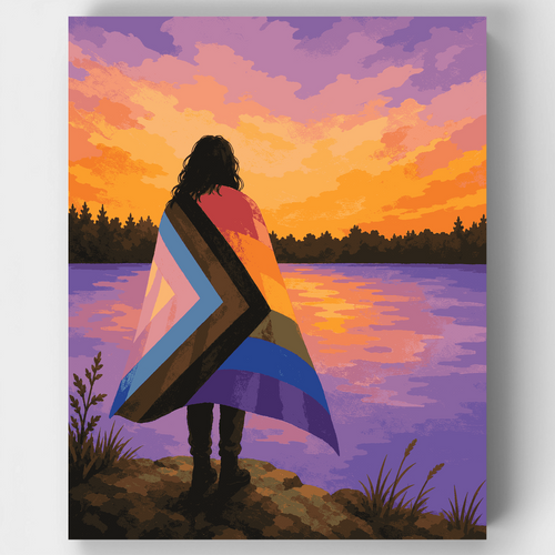 Pride Flag at Sunset - Paint by Numbers Kit
