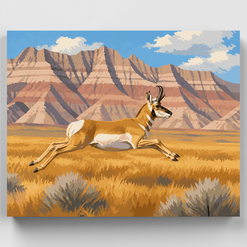 Pronghorn in Flight - Paint by Numbers Kit