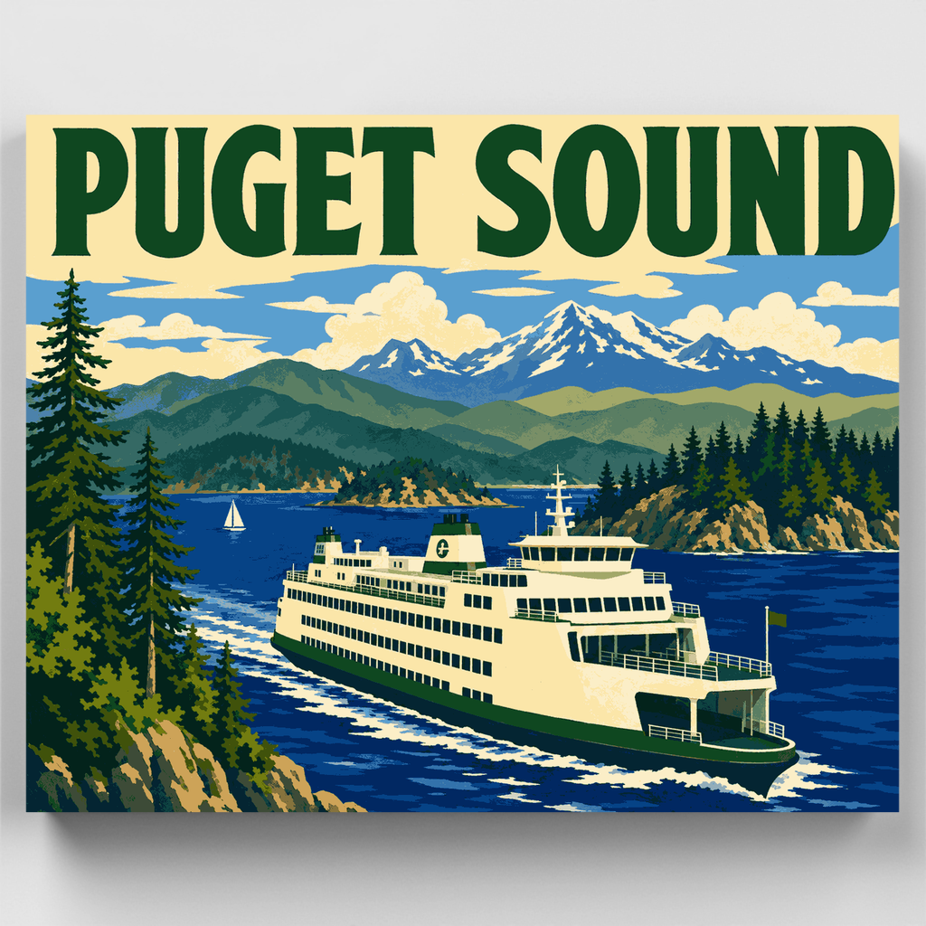 Puget Sound Ferry - Paint by Numbers Kit