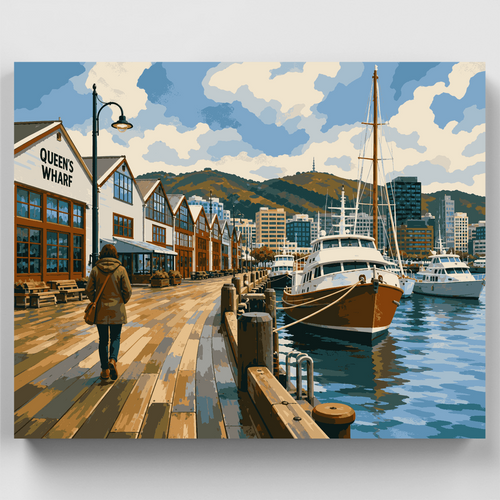 Queen's Wharf Boardwalk - Paint by Numbers Kit