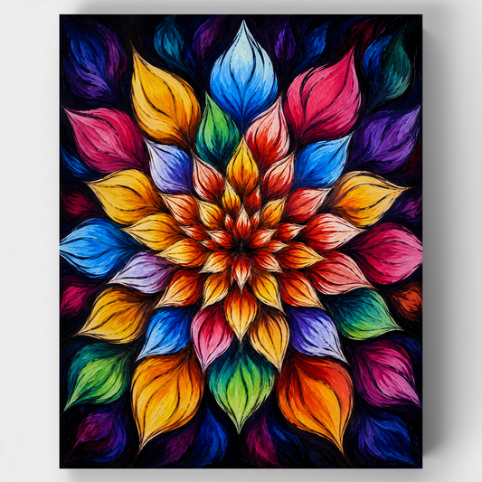 Radiant Bloom Mandala - Paint by Numbers Kit