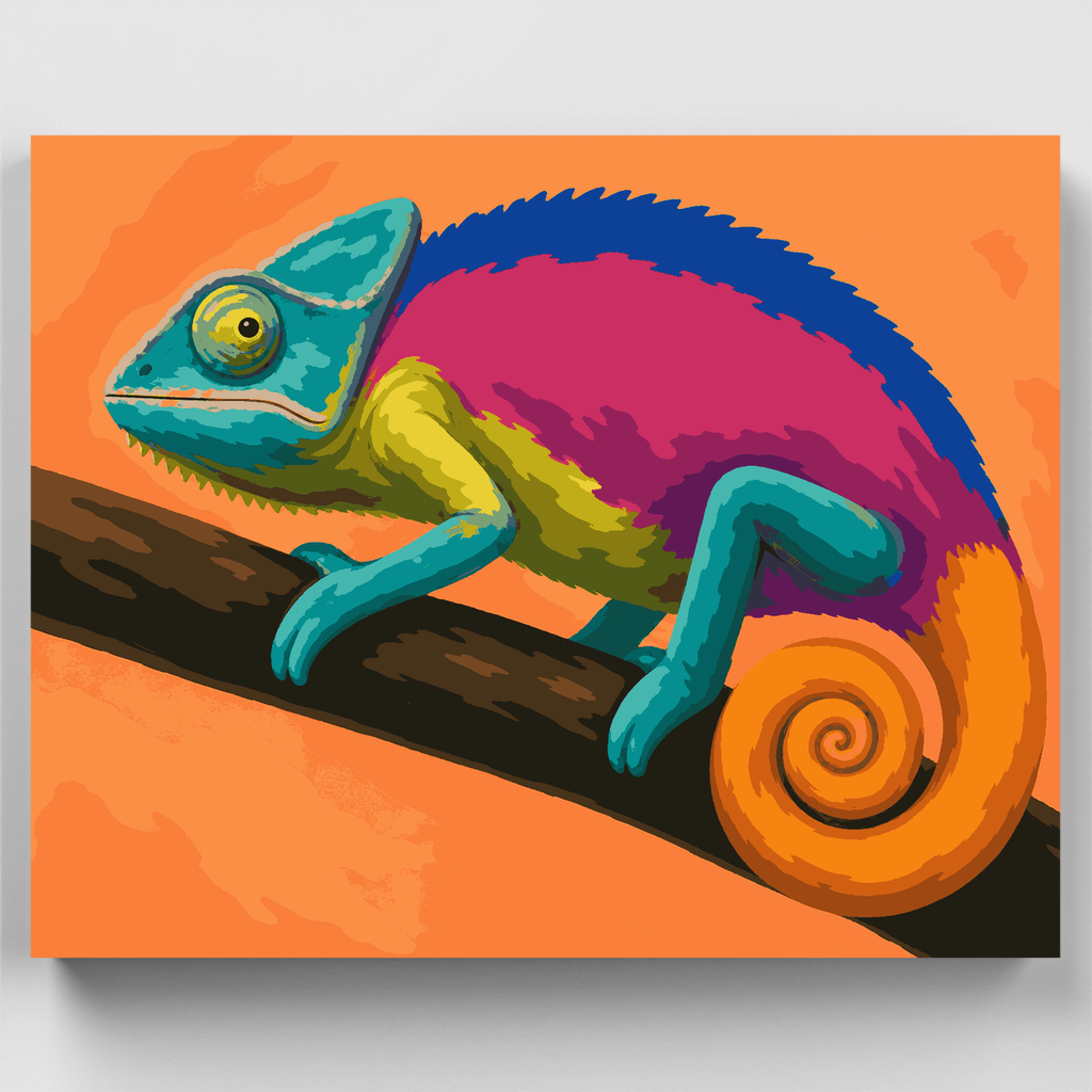 Camaleón arcoíris - Kit de pintura por números — Estándar