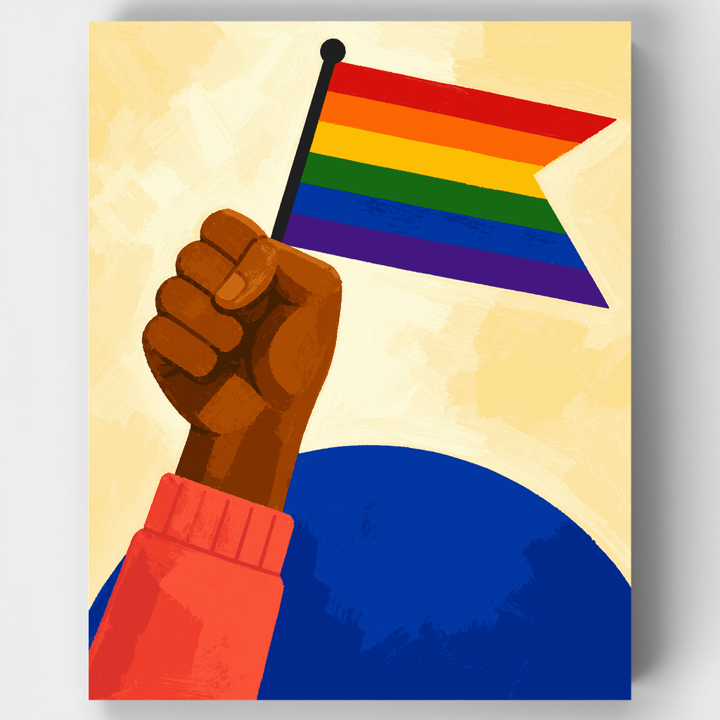 Rainbow Raised Fist - Paint by Numbers Kit