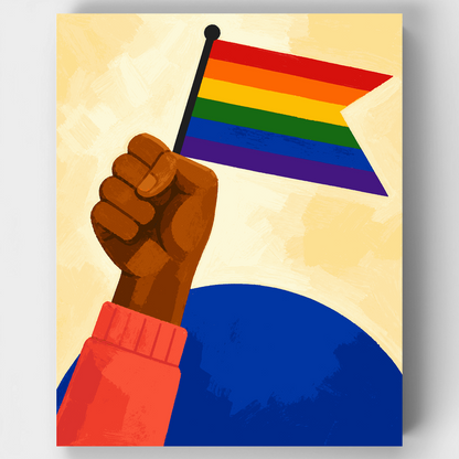 Rainbow Raised Fist - Paint by Numbers Kit