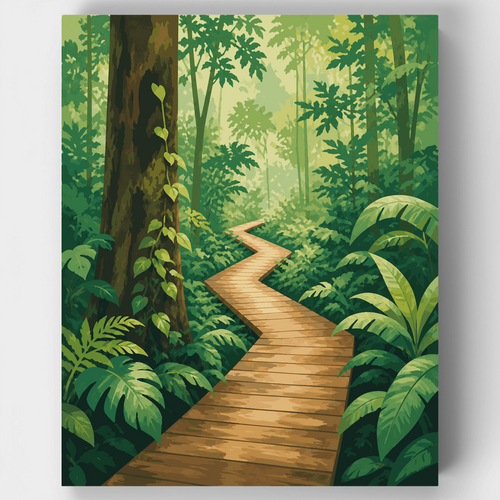 Rainforest Boardwalk Trail - Paint by Numbers Kit