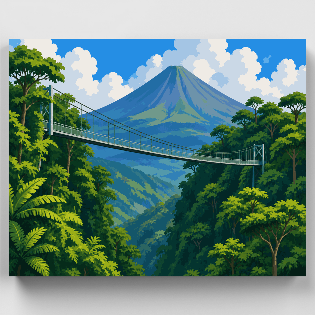 Rainforest Canopy Bridge - Paint by Numbers Kit