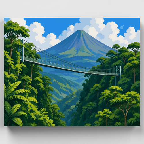 Rainforest Canopy Bridge - Paint by Numbers Kit