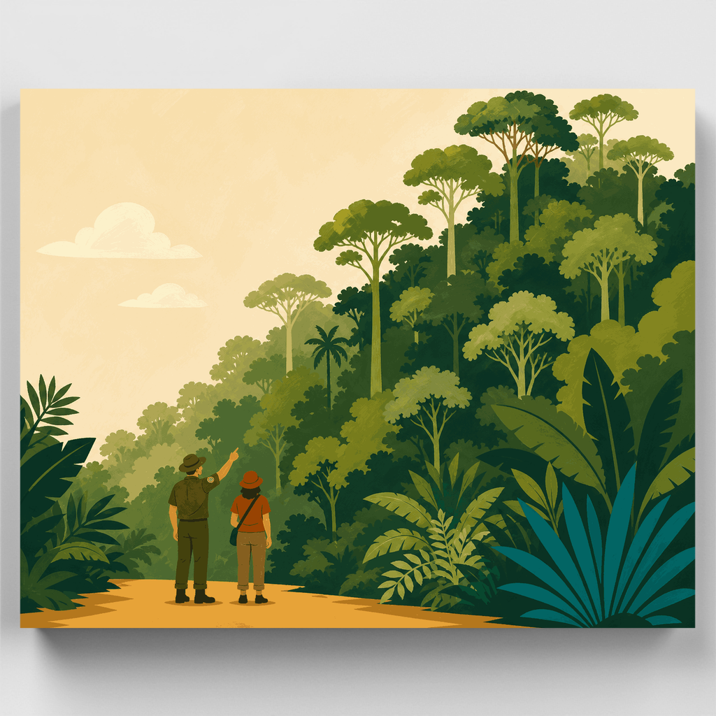 Mirador de la selva tropical - Kit de pintura por números — Estándar