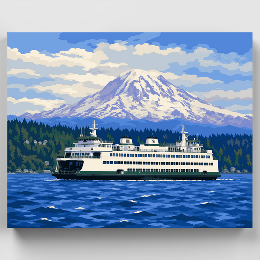 Rainier Ferry Crossing - Paint by Numbers Kit