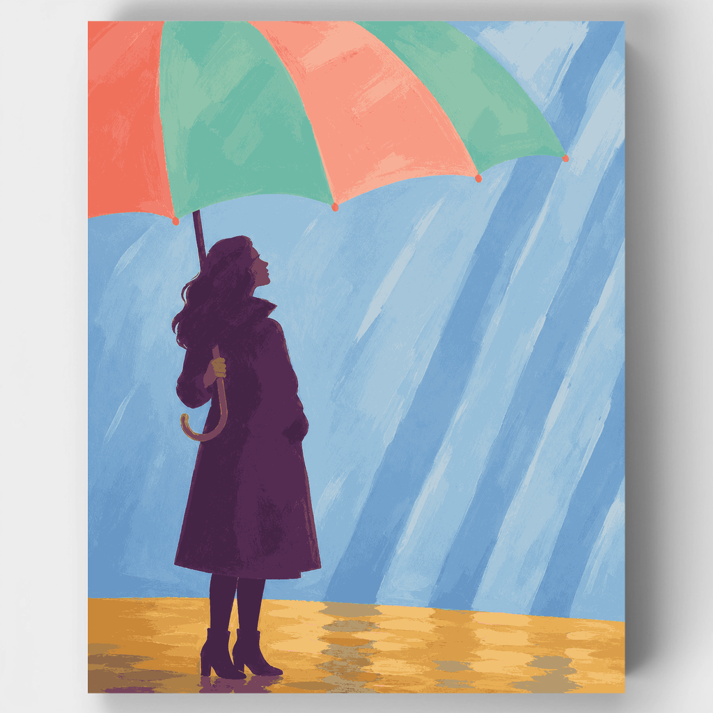 Paseo en día lluvioso - Kit de pintura por números — Estándar