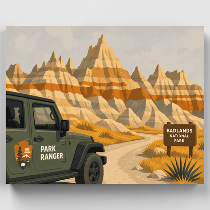 Ranger Jeep at the Spires - Paint by Numbers Kit