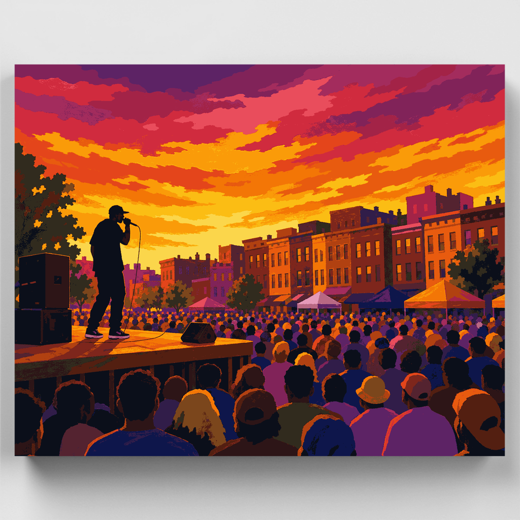 Rapero al atardecer - Kit de pintura por números — Estándar