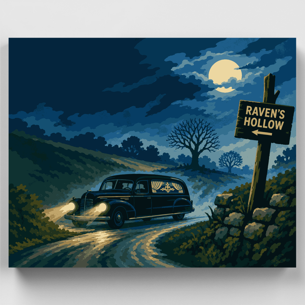 Raven's Hollow Hearse - Paint by Numbers Kit