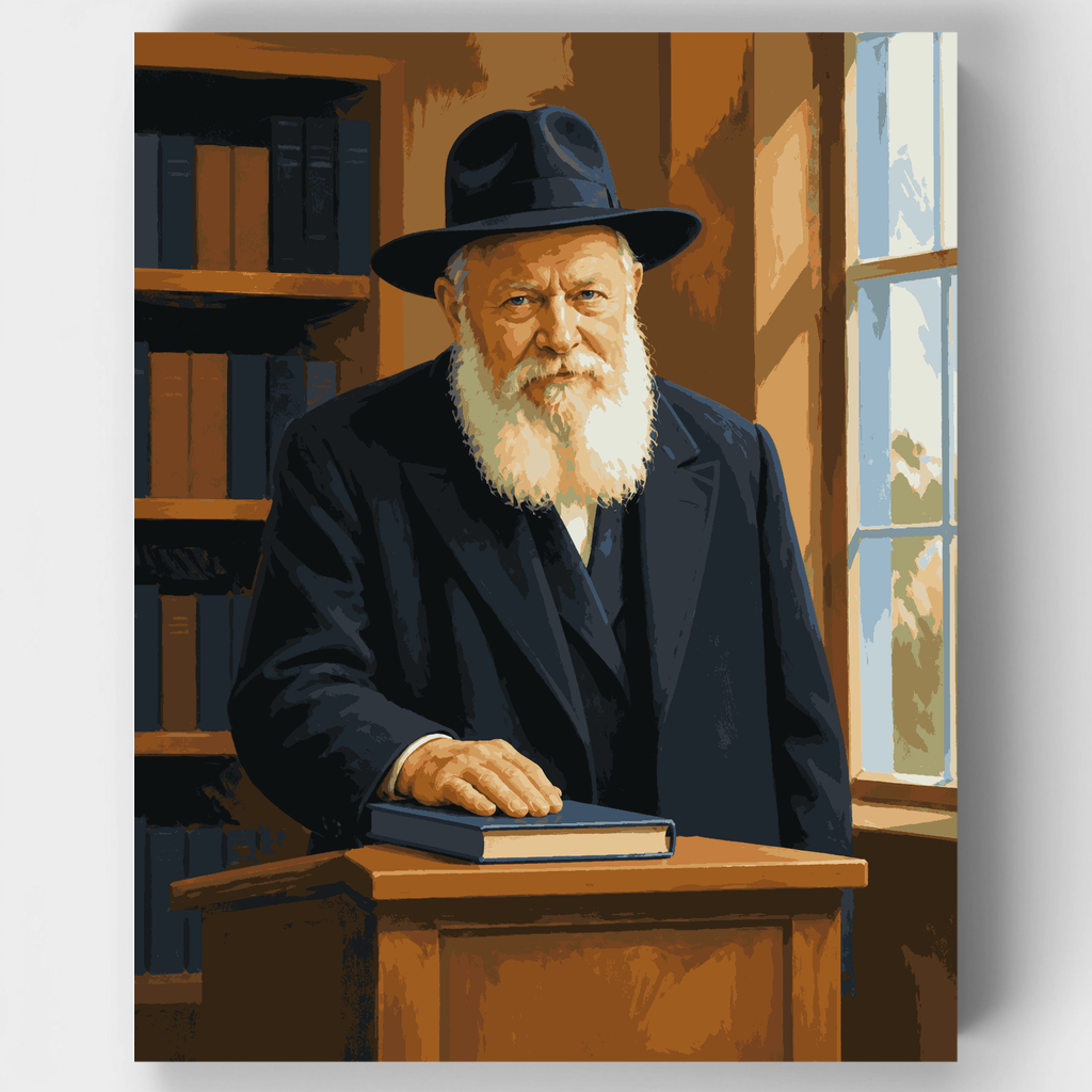 El Rebe de Lubavitch en el atril - Kit de pintura por números — Estándar