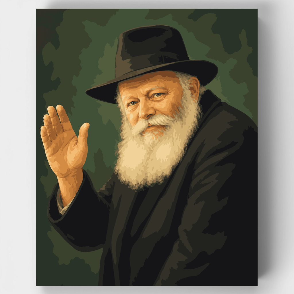The Lubavitcher Rebbe's Open Blessing - Paint by Numbers Kit