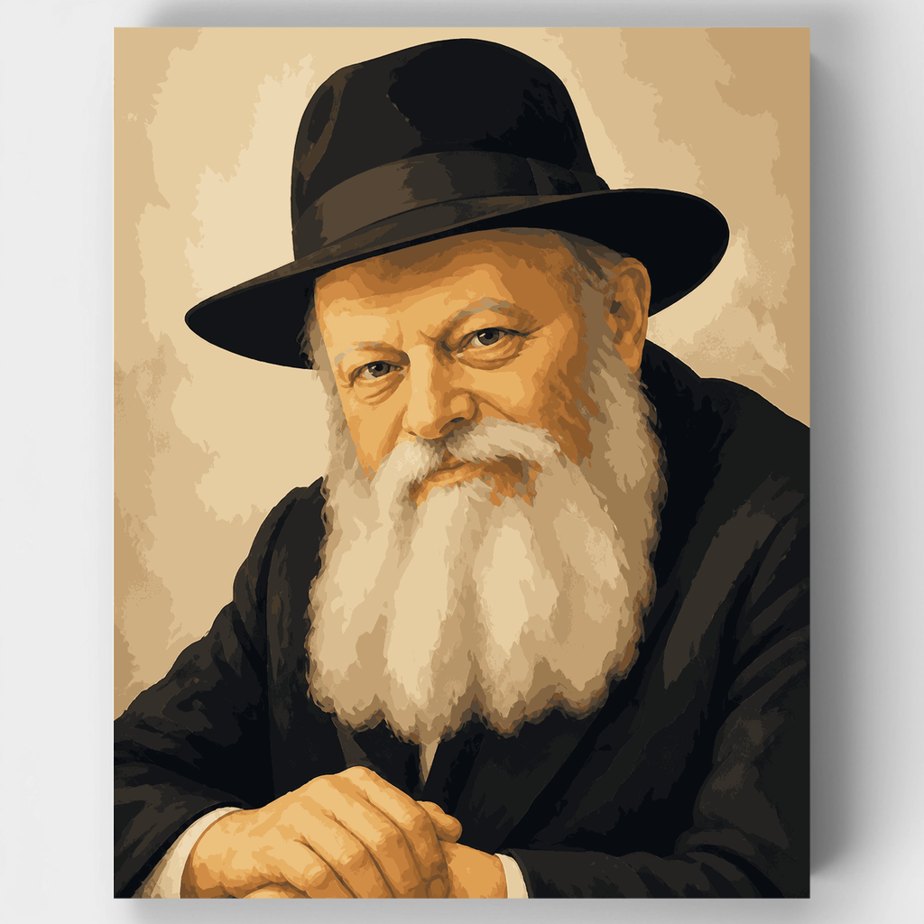La mirada serena del Rebe de Lubavitch - Kit de pintura por números — Estándar