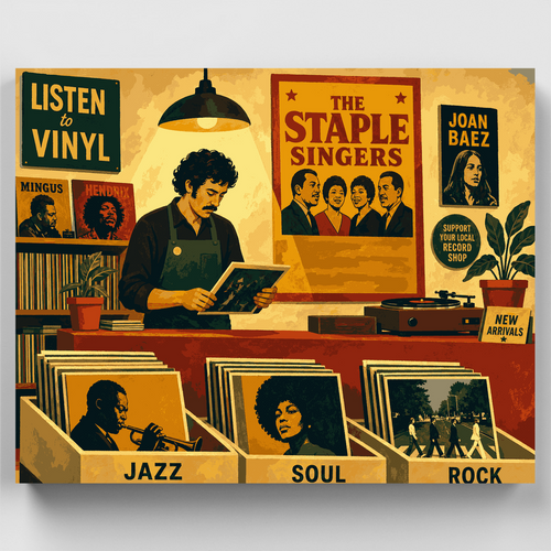 Record Shop Groove - Paint by Numbers Kit