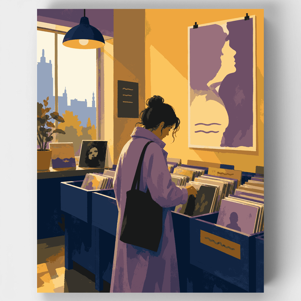 Ensueño en la tienda de discos - Kit de pintura por números — Estándar