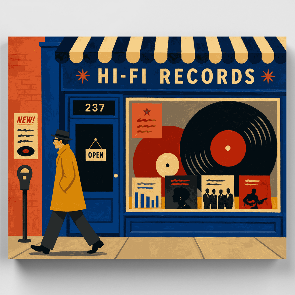Paseo por la tienda de discos - Kit de pintura por números — Estándar