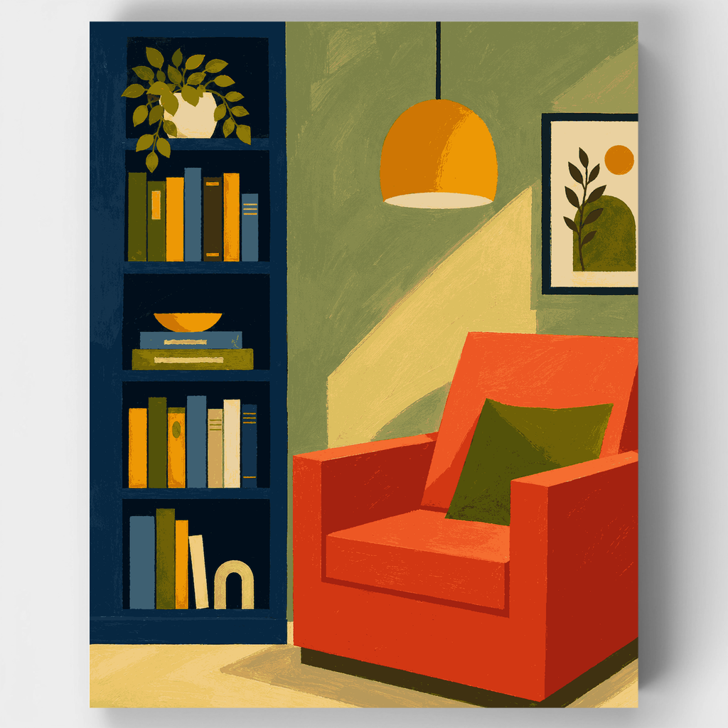 Rincón del sillón rojo - Kit de pintura por números — Estándar