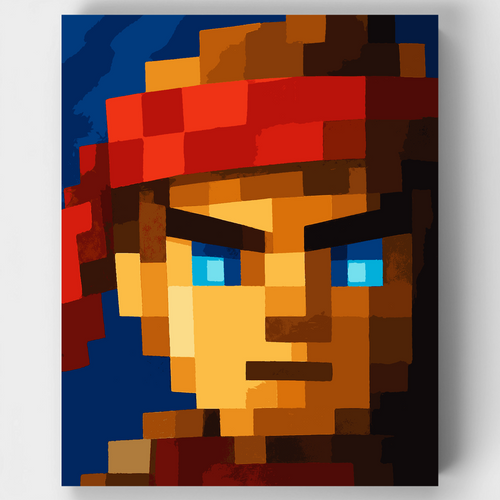 Red Bandana Warrior - Paint by Numbers Kit