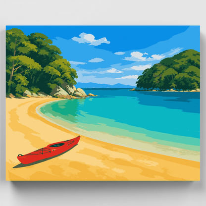 Red Kayak Cove - Paint by Numbers Kit