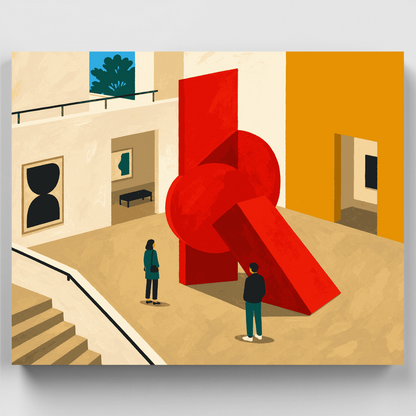 Red Sculpture Gallery - Paint by Numbers Kit