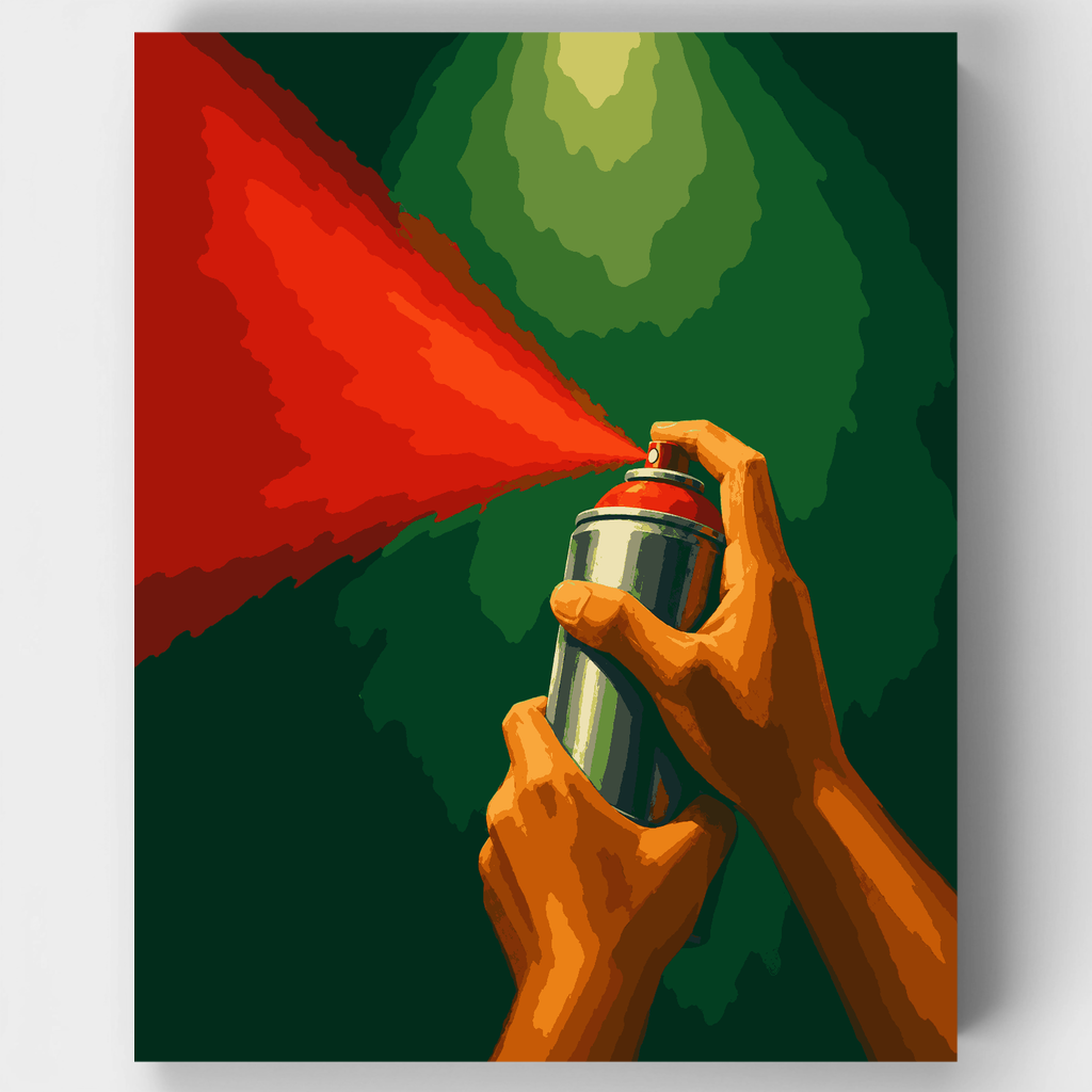 Bote de aerosol rojo - Kit de pintura por números — Estándar