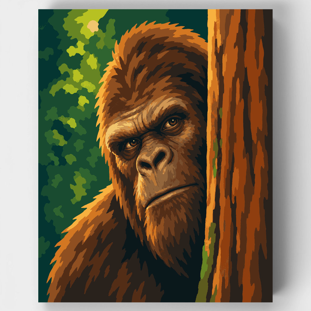 Bigfoot en las Secuoyas - Kit de pintura por números — Estándar