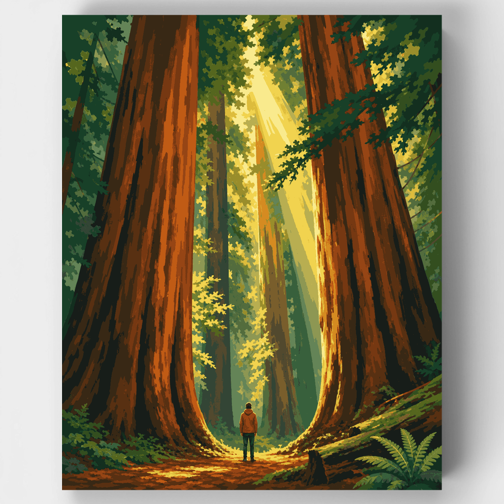 Redwood Forest Giant Trees - Paint by Numbers Kit