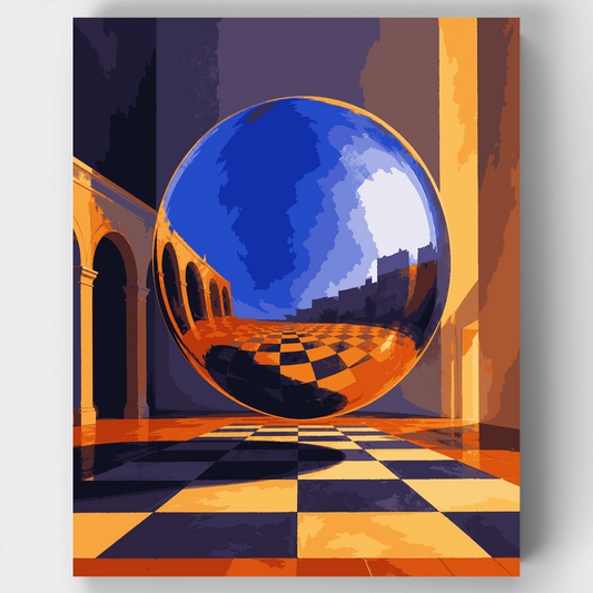 Reflective Blue Sphere - Paint by Numbers Kit