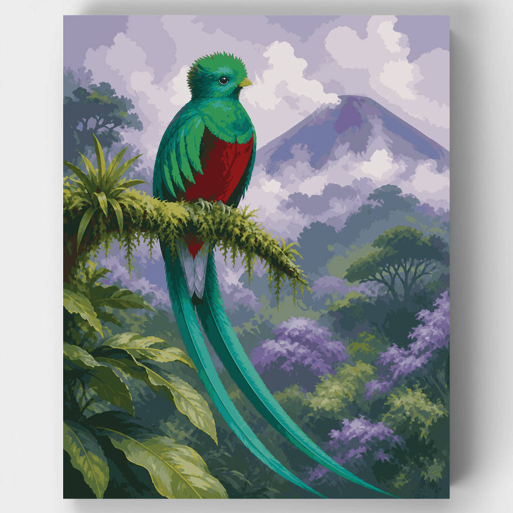 Quetzal resplandeciente - Kit de pintura por números — Estándar