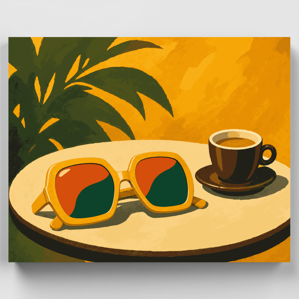 Retro Cafe Table - Paint by Numbers Kit