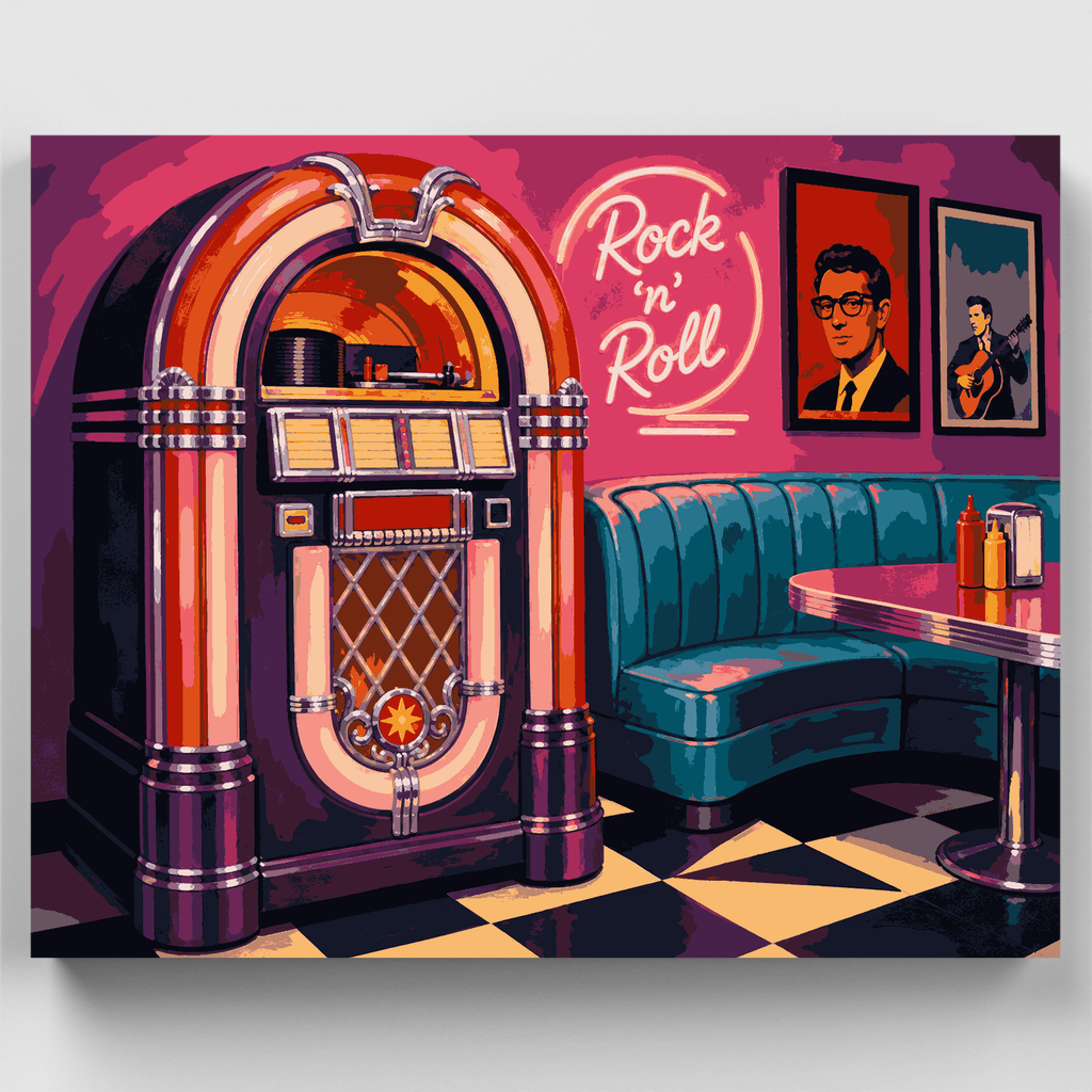 Retro Jukebox Diner - Paint by Numbers Kit
