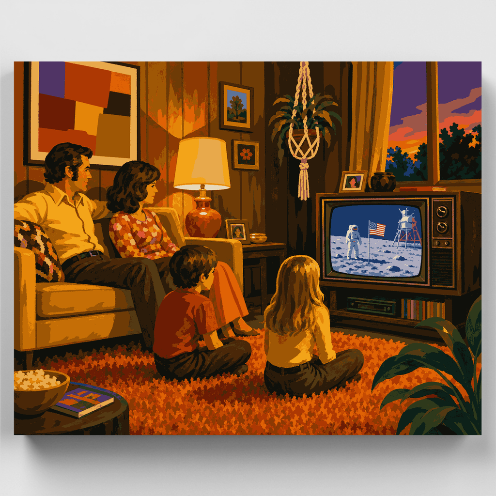 Kit de pintura por números - Transmisión retro del "Moonwalk" — Estándar